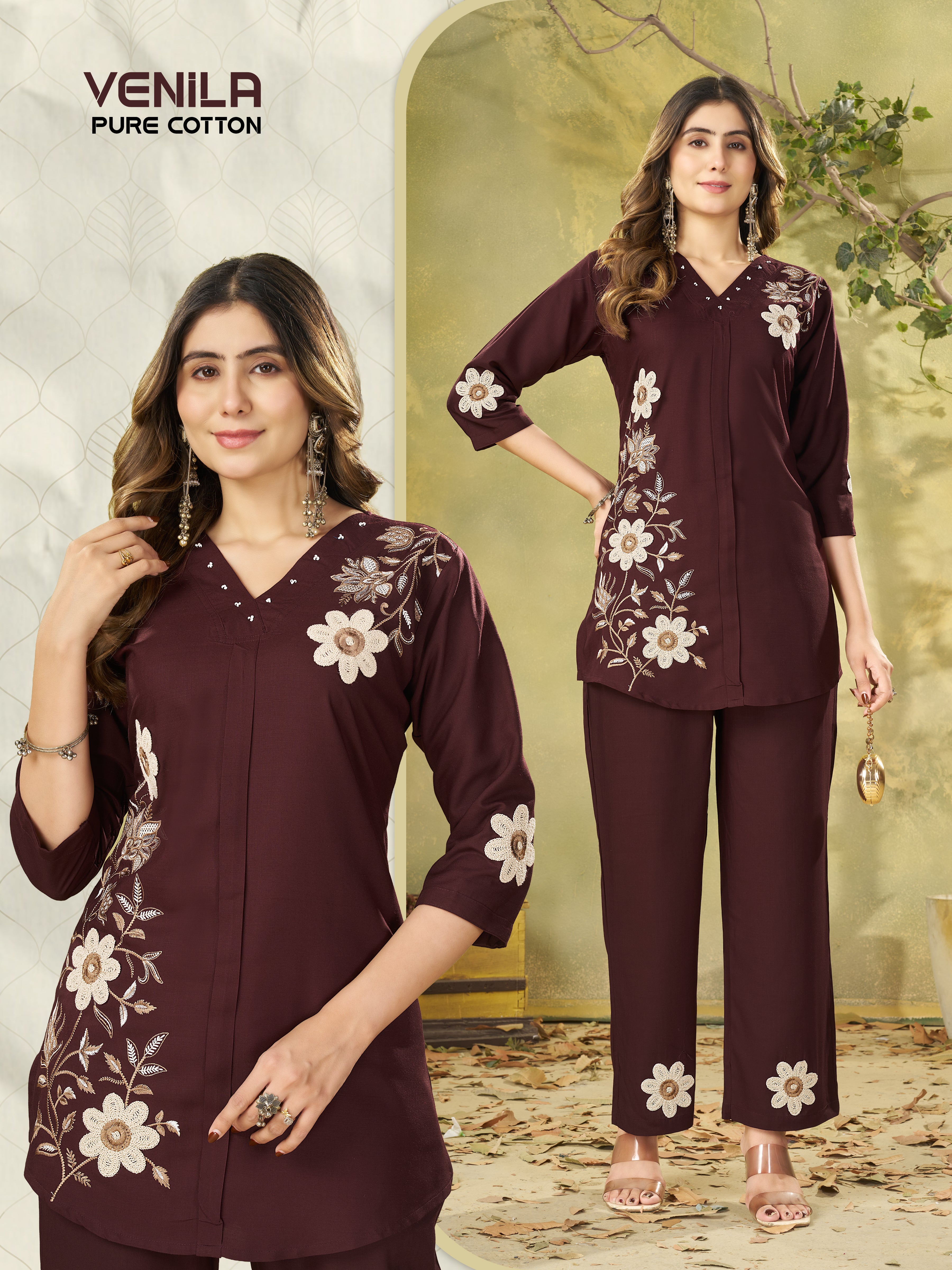 Designer Heavy Rayon Embroidered Co-Ord Set,