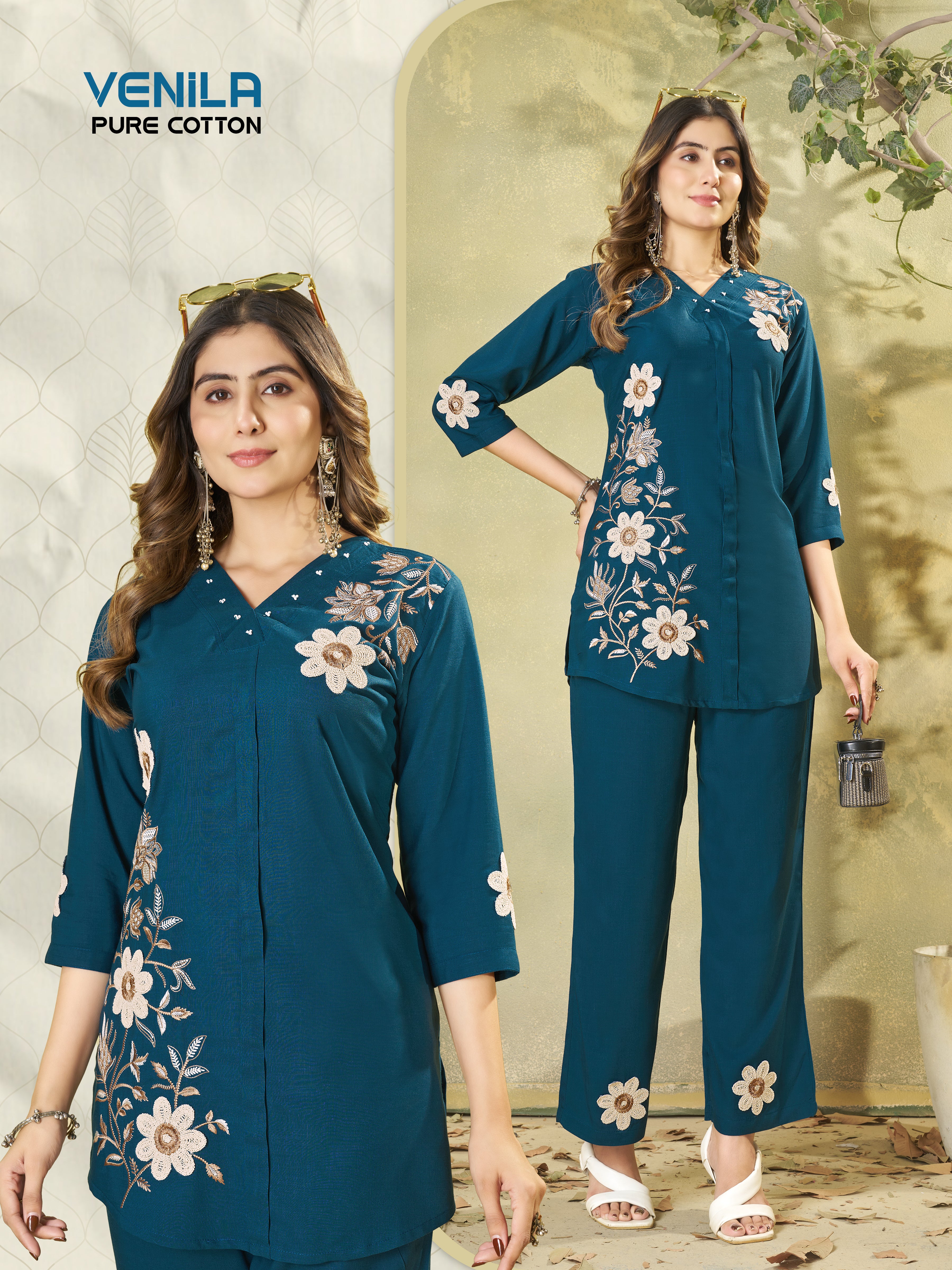 Designer Heavy Rayon Embroidered Co-Ord Set,