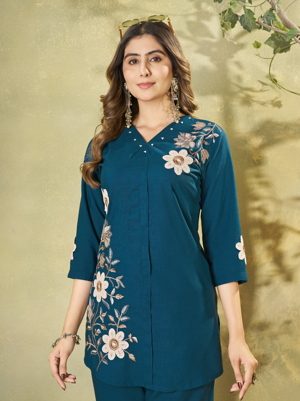 Designer Heavy Rayon Embroidered Co-Ord Set,