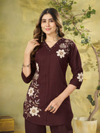 Designer Heavy Rayon Embroidered Co-Ord Set,
