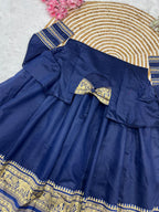 Cotton BlueBerry Maxi Gown with Jacquard Jari Work & Full Flair