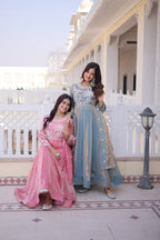 Gown with Dupatta AND Thread & Sequins Embroidered