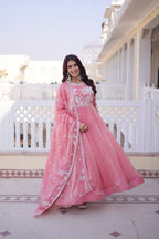 Gown with Dupatta AND Thread & Sequins Embroidered