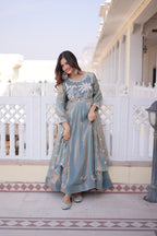 Gown with Dupatta AND Thread & Sequins Embroidered