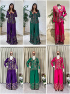 Designer Wear 3-Piece Palazzo Set with Sequin Embroidery