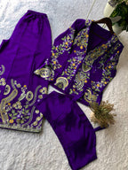 Designer Wear 3-Piece Palazzo Set with Sequin Embroidery