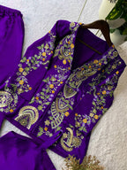 Designer Wear 3-Piece Palazzo Set with Sequin Embroidery