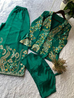 Designer Wear 3-Piece Palazzo Set with Sequin Embroidery