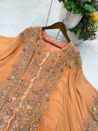 KURTA PLAZZO PAIR WITH SHRUGE IN SEQUENCE EMBROIDERY WORK