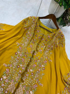 KURTA PLAZZO PAIR WITH SHRUGE IN SEQUENCE EMBROIDERY WORK