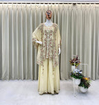 KURTA PLAZZO PAIR WITH SHRUGE IN SEQUENCE EMBROIDERY WORK