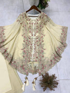 KURTA PLAZZO PAIR WITH SHRUGE IN SEQUENCE EMBROIDERY WORK