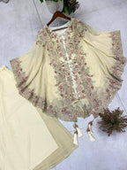 KURTA PLAZZO PAIR WITH SHRUGE IN SEQUENCE EMBROIDERY WORK