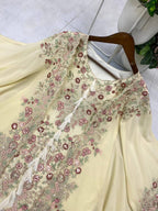 KURTA PLAZZO PAIR WITH SHRUGE IN SEQUENCE EMBROIDERY WORK