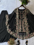 KURTA PLAZZO PAIR WITH SHRUGE IN SEQUENCE EMBROIDERY WORK