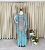 KURTA PLAZZO PAIR WITH SHRUGE IN SEQUENCE EMBROIDERY WORK