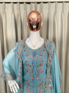 KURTA PLAZZO PAIR WITH SHRUGE IN SEQUENCE EMBROIDERY WORK