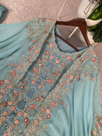 KURTA PLAZZO PAIR WITH SHRUGE IN SEQUENCE EMBROIDERY WORK
