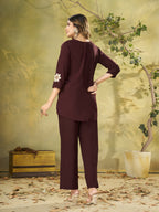 Designer Heavy Rayon Embroidered Co-Ord Set,