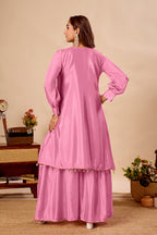 Designer 2-Piece Kurti Sharara Set with Sequin Embroidery