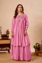 Designer 2-Piece Kurti Sharara Set with Sequin Embroidery
