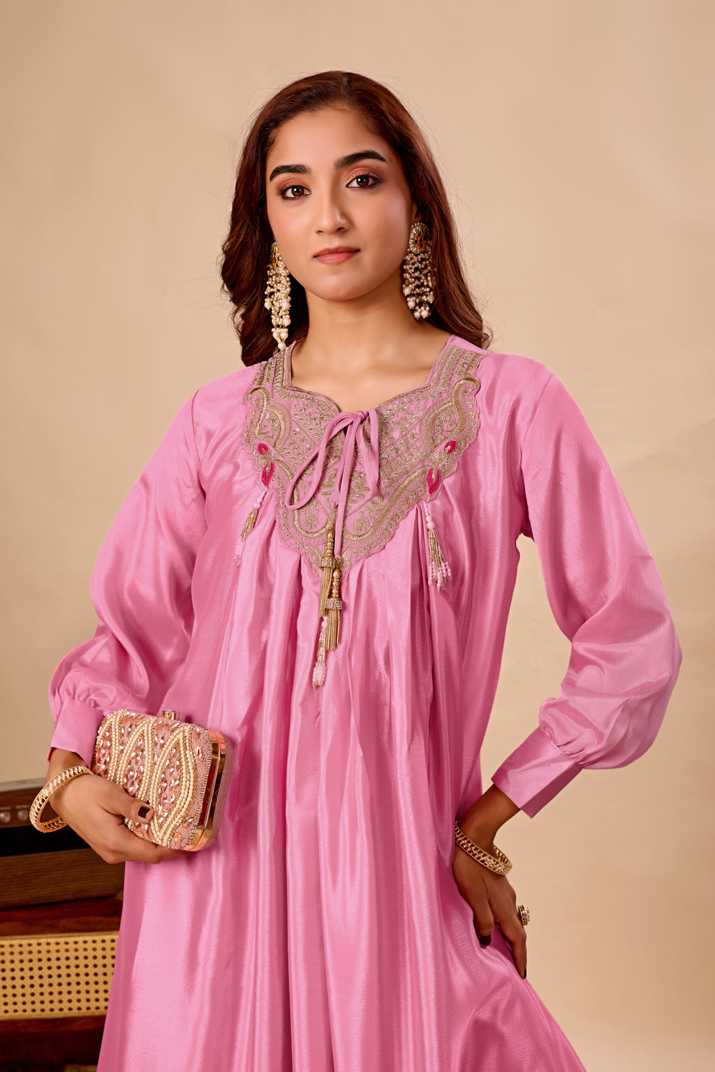 Designer 2-Piece Kurti Sharara Set with Sequin Embroidery