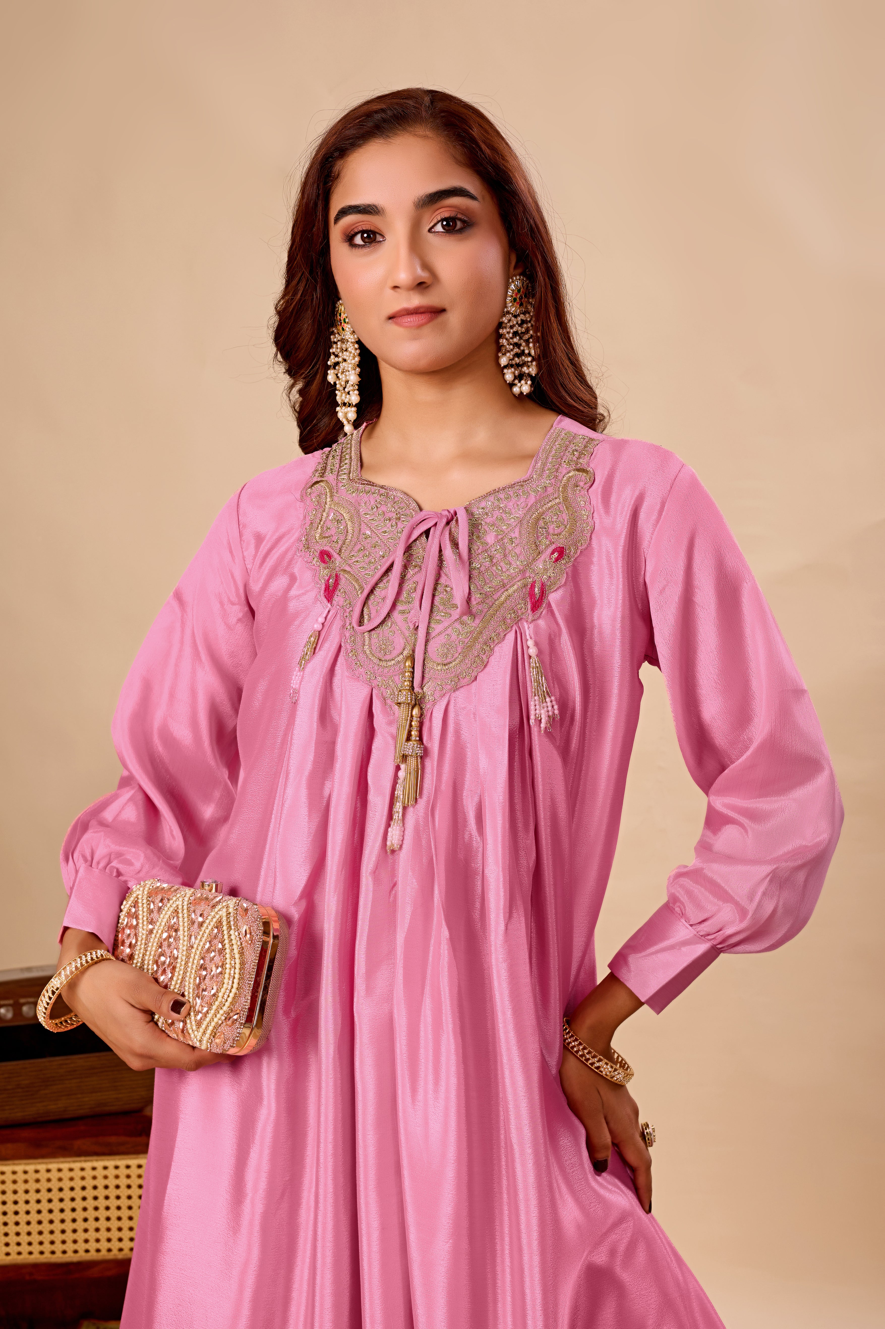 Designer 2-Piece Kurti Sharara Set with Sequin Embroidery