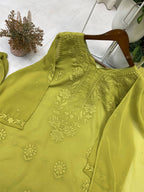 Georgette Chikankari Embroidered Kurti Set with Pant & Dupatta