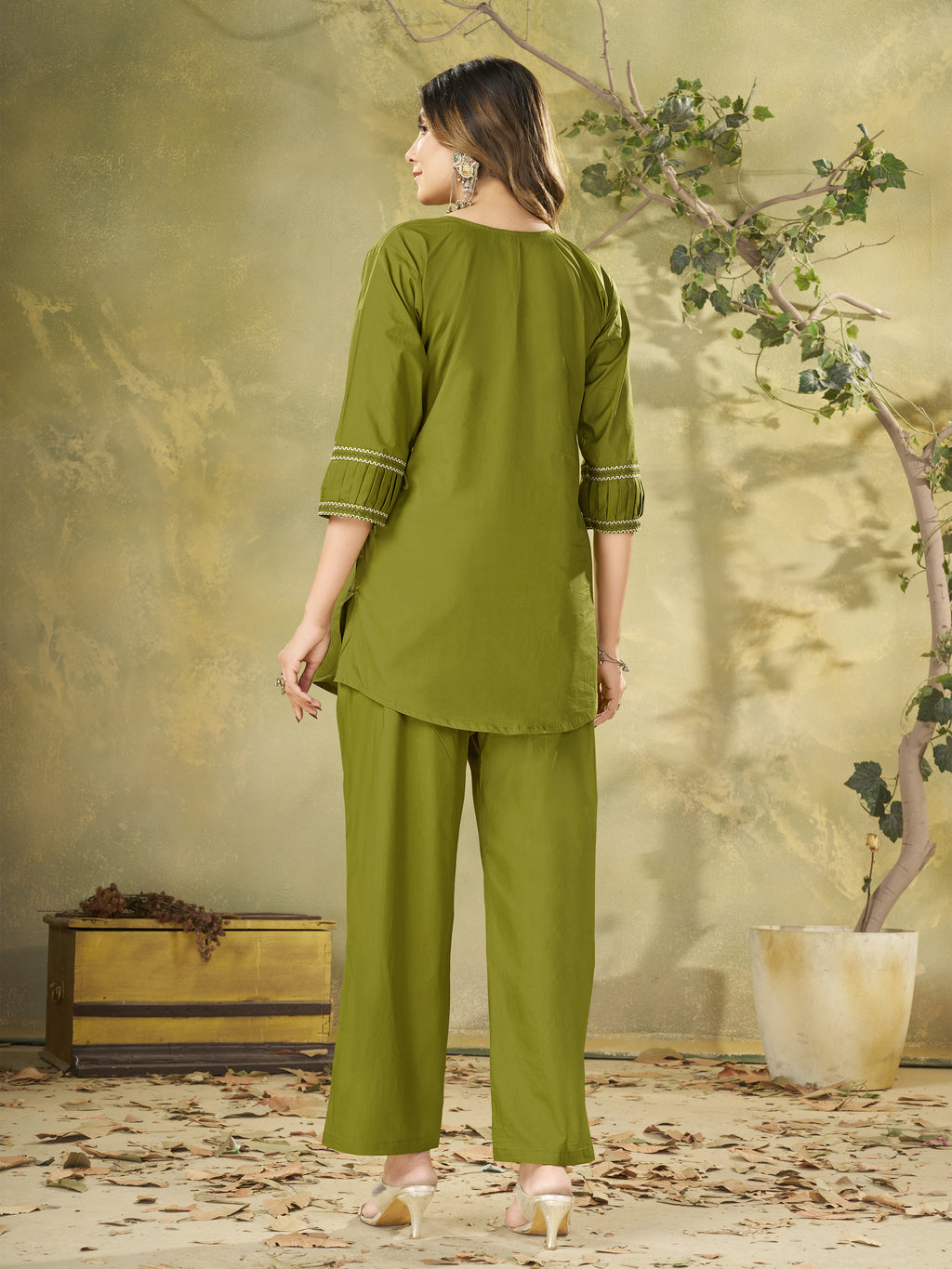 Pure Cotton Embroidered Co-Ord Set for Women.