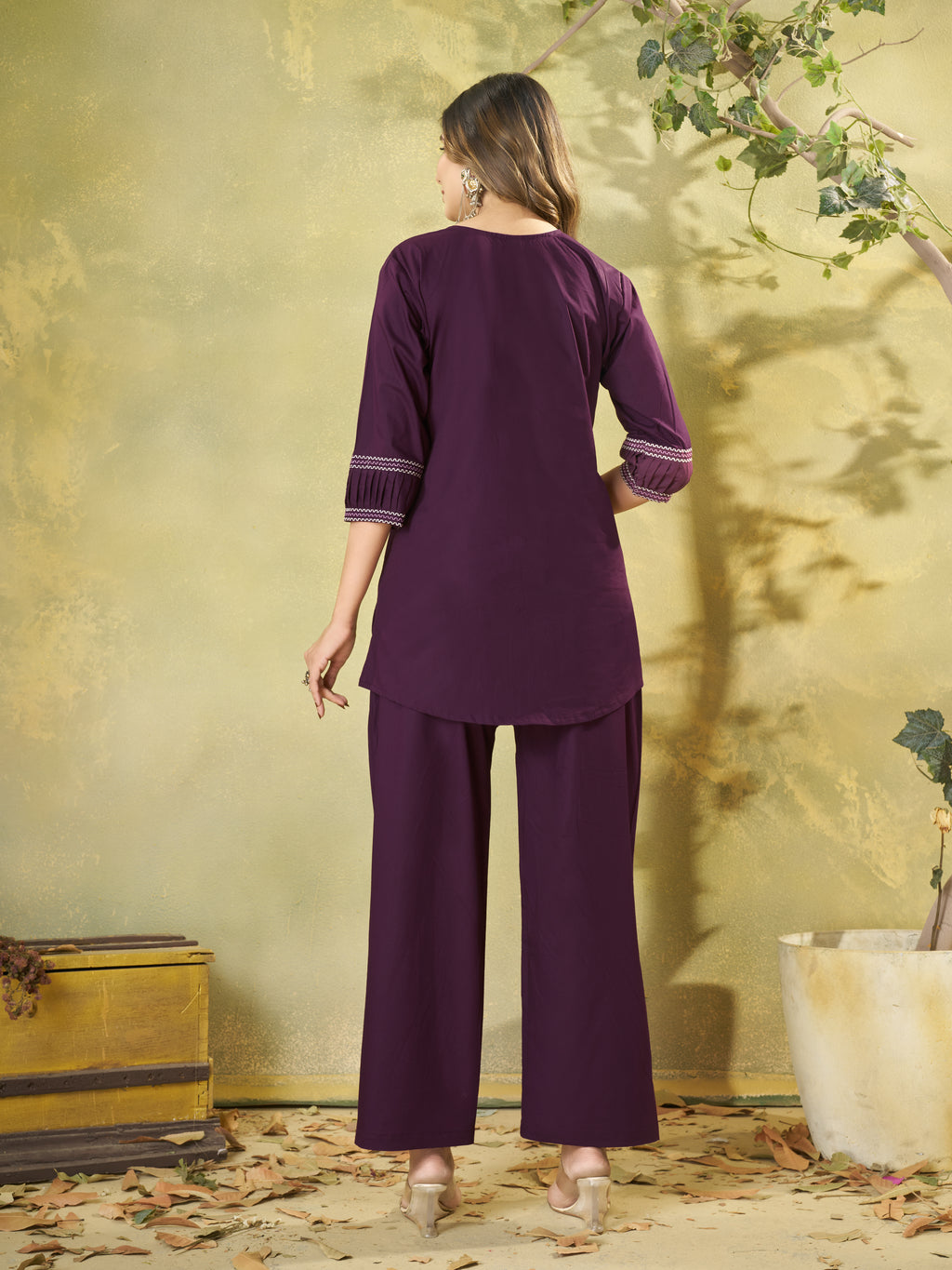 Pure Cotton Embroidered Co-Ord Set for Women.