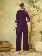 Pure Cotton Embroidered Co-Ord Set for Women.