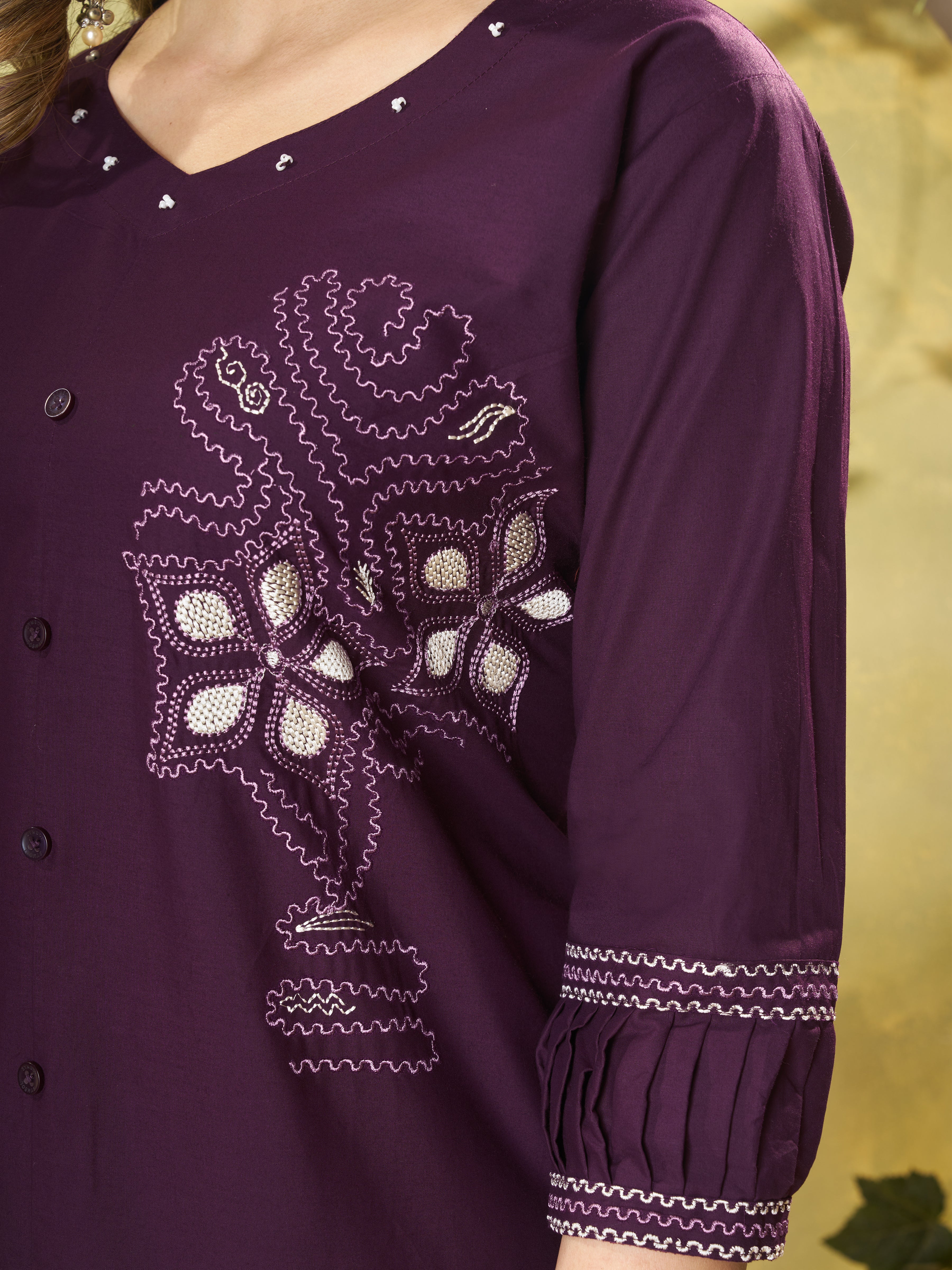 Pure Cotton Embroidered Co-Ord Set for Women.