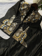 LAHENGA SAREE WITH LONG BLOUSE AND HEAVY EMBROIDERY WORK*