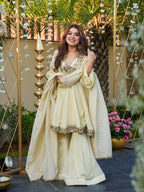 REAL MIRROR WORK ON SILK FABRIC TOP AND PLAZZO WITH DUPATTA SET