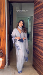 Pure Natural Crepe Top & Farshi Palazzo with Dupatta Set