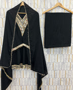 REAL MIRROR WORK ON SILK FABRIC TOP AND PLAZZO WITH DUPATTA SET