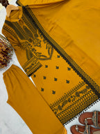 Party Wear Faux Georgette Embroidered Top Plazzo Dupatta Set