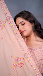 Heavy Embroidery Sequence Work Top Pant Dupatta Set for Women  Faux Georgette Suit