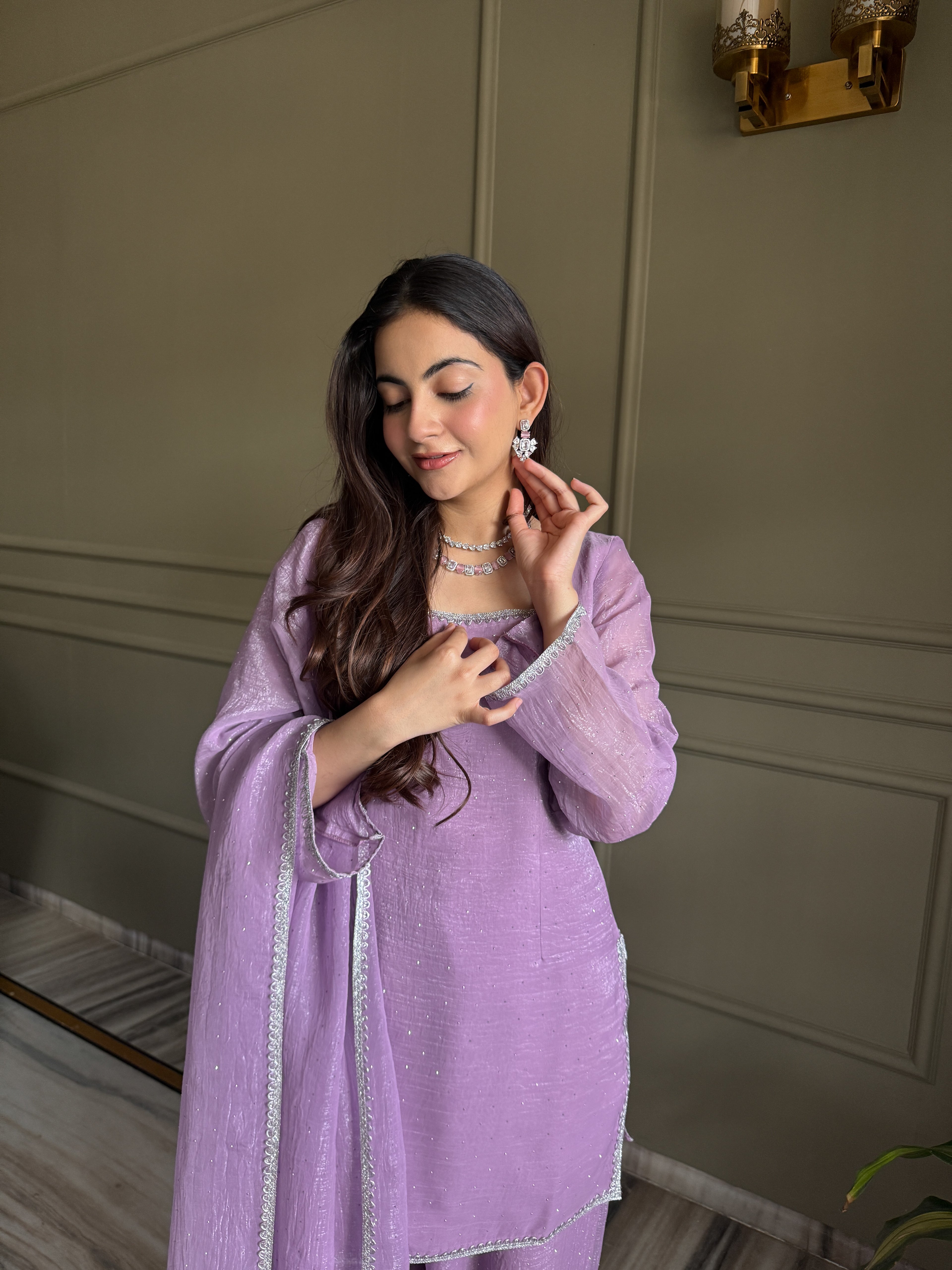 Farshi Salwar Set with Silk Kurta & Dupatta