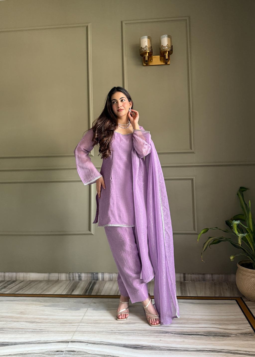 Farshi Salwar Set with Silk Kurta & Dupatta