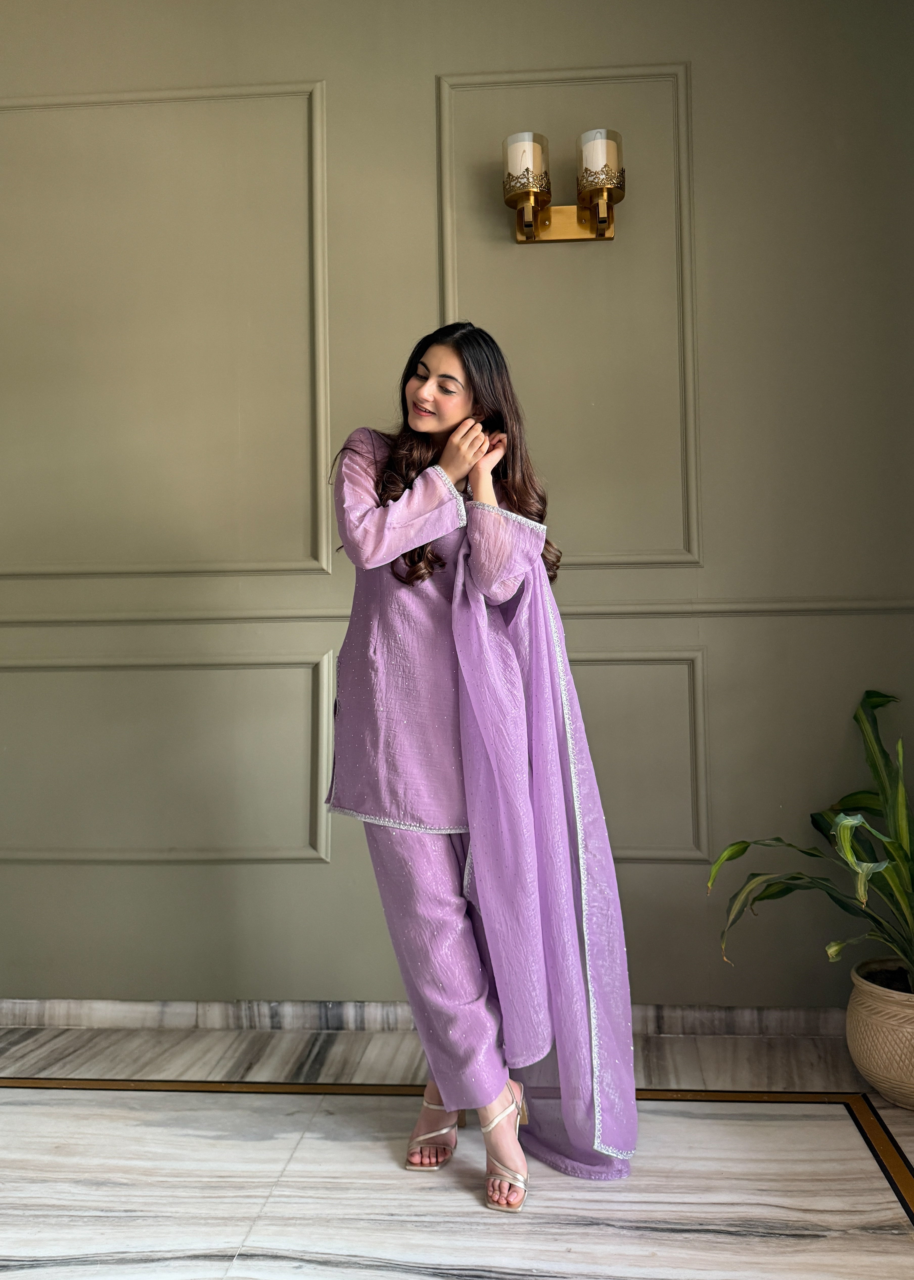 Farshi Salwar Set with Silk Kurta & Dupatta