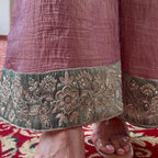 Silk Kurta Set with Pant Palazzo and Embroidered Dupatta