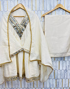 REAL MIRROR WORK ON SILK FABRIC TOP AND PLAZZO WITH DUPATTA SET