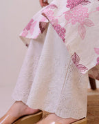 Pink Cotton Floral Printed Kurta Set with Pant for Women