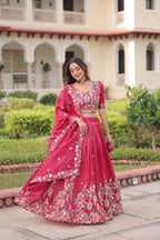 Gold Crush Lehenga Choli Set with Heavy Embroidery