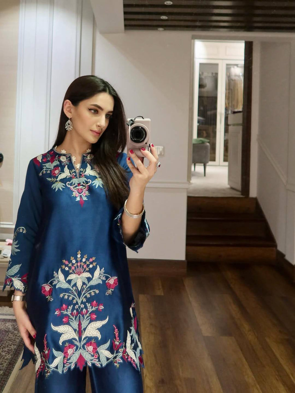Co-Ord Set with Elegant Embroidery & Cut Work