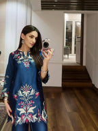 Co-Ord Set with Elegant Embroidery & Cut Work