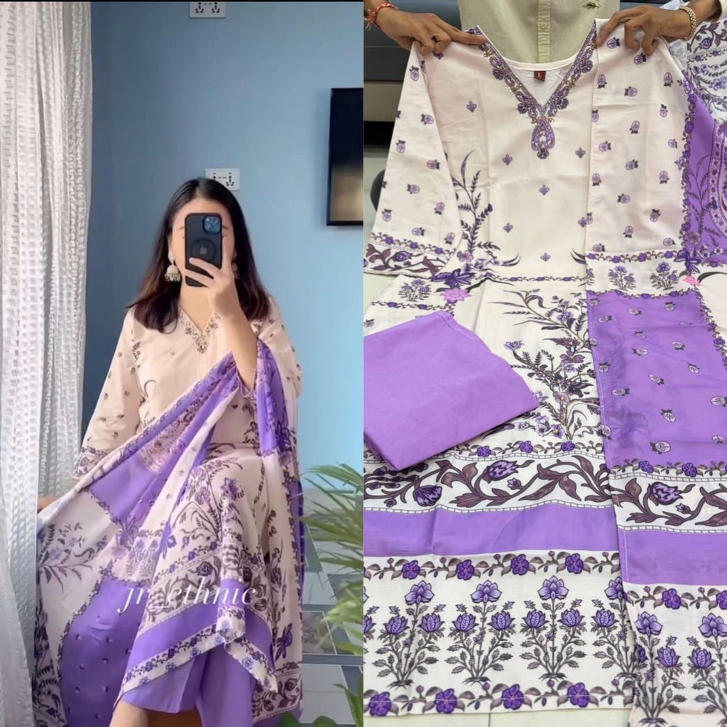 Premium Berry Silk Suit Set with Dupatta | Embroidered Ethnic Wear
