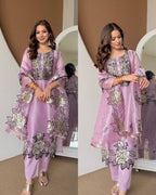 Embroidered Cut Work Suit Set for Women | Jimmy Choo Kurta Pant with Dupatta