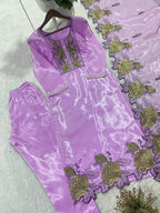 Embroidered Cut Work Suit Set for Women | Jimmy Choo Kurta Pant with Dupatta